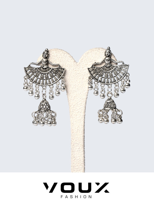 Traditional Metal Afghani Kashmiri Jhumka earrings Set