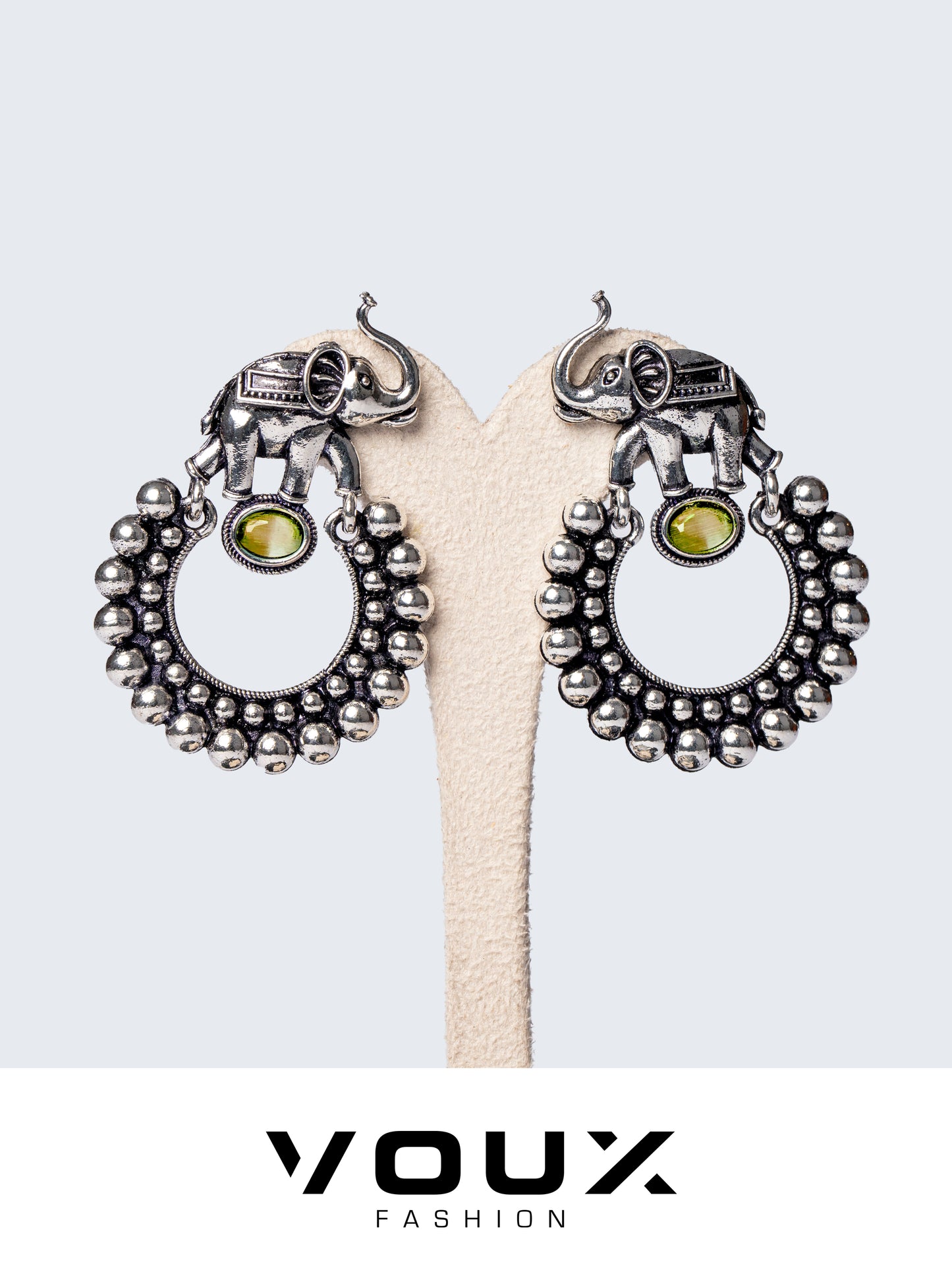 Gorgeous Elephant Traditional Design Earrings With color Stone metal earing Set. VF0004JW