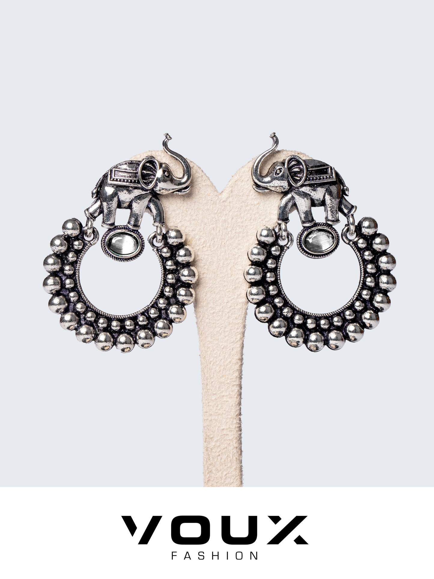 Gorgeous Elephant Traditional Design Earrings With color Stone metal earing Set. VF0004JW